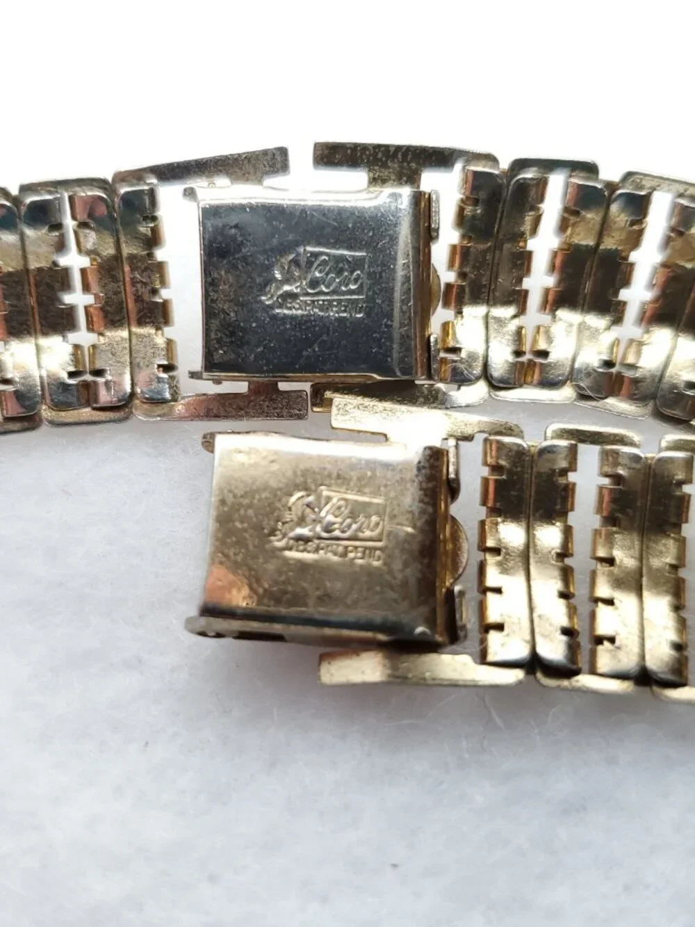 Vintage Coro Necklace Bracelet Set Gold Tone Link Flexible 15.5